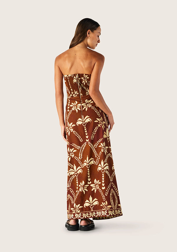 Deia Print Strapless Dress