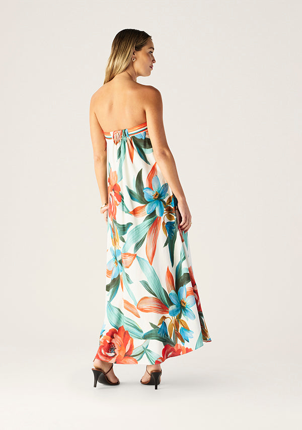 Fiorina Print Strapless Dress