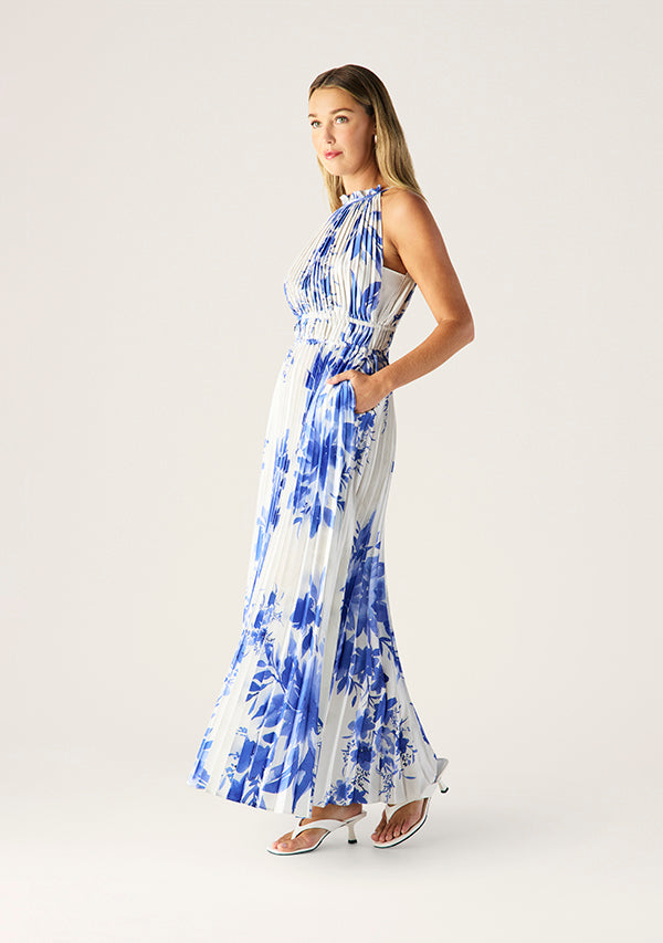 Isola Plisse Midi Dress