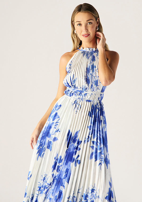 Isola Plisse Midi Dress