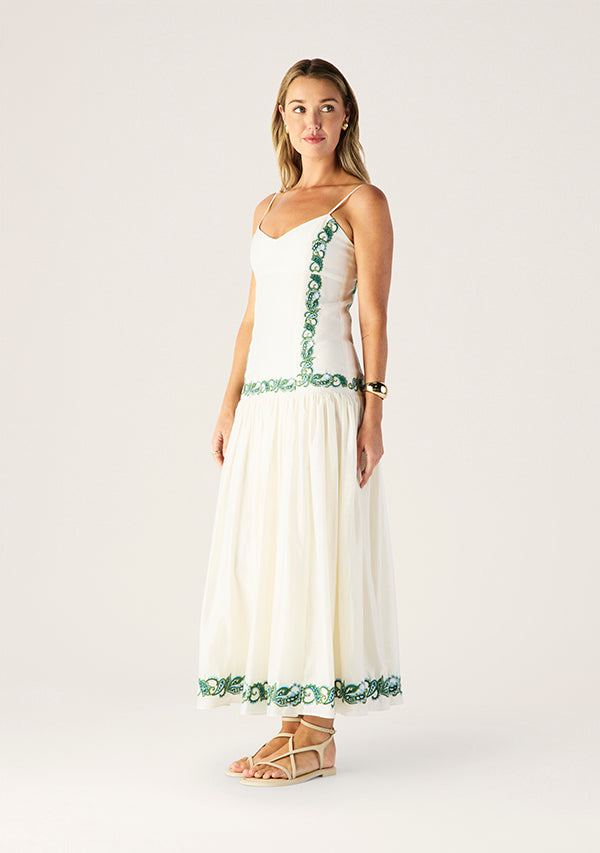 Porto Embroidery Strappy Dress