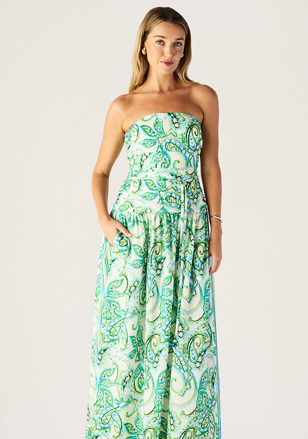 Tara Print Strapless Dress