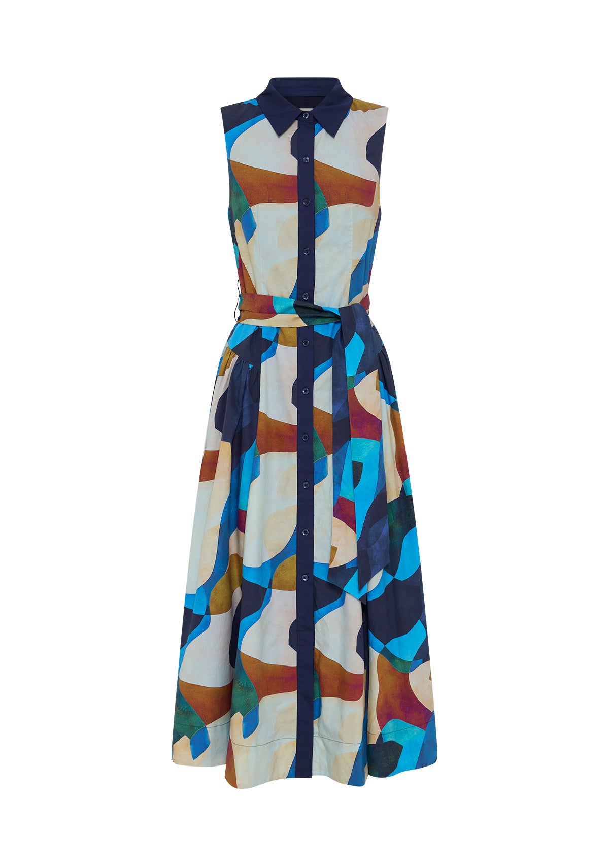 Celestia Print Sleeveless Midi Dress