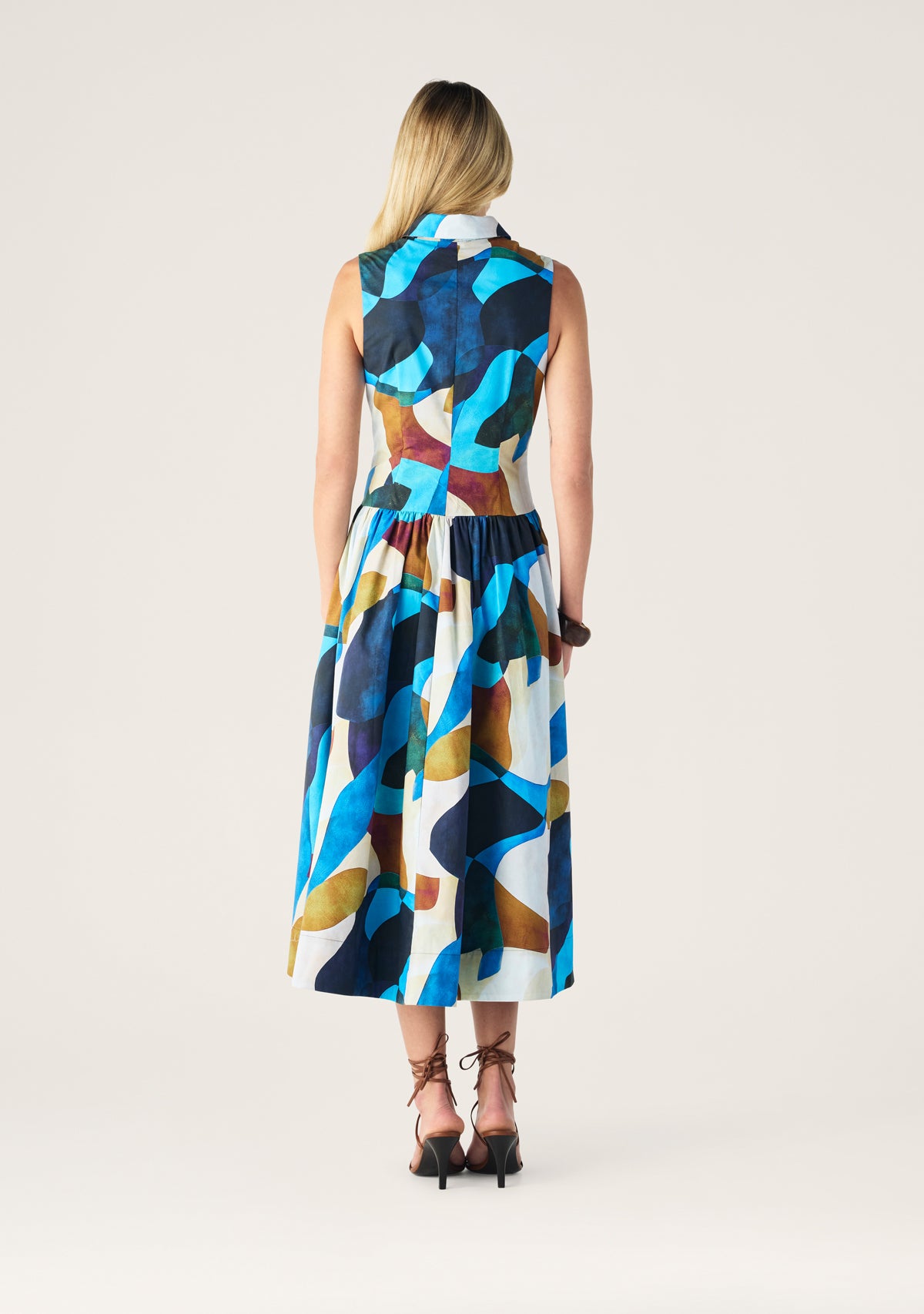 Celestia Print Sleeveless Midi Dress