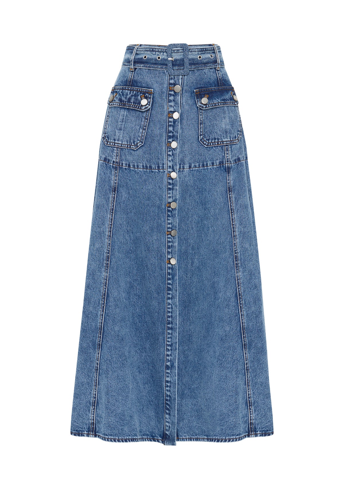 Aveline Denim Midi Skirt