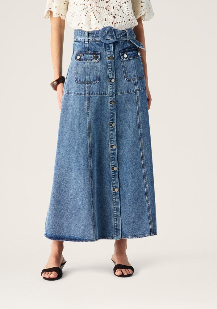 Aveline Denim Midi Skirt