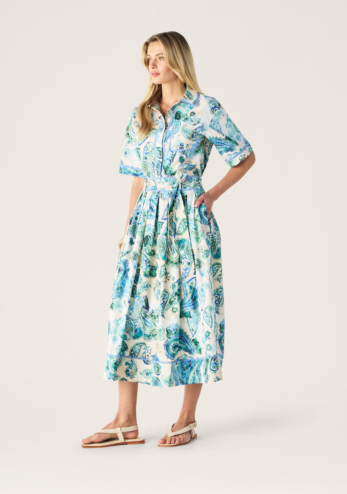 Opaline Print Midi Skirt