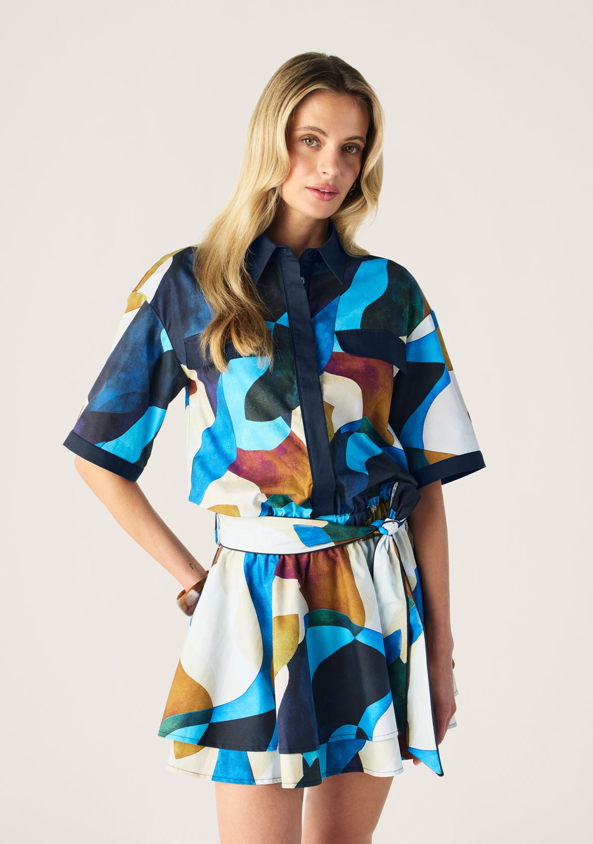 Celestia Print Ruffle Mini Dress