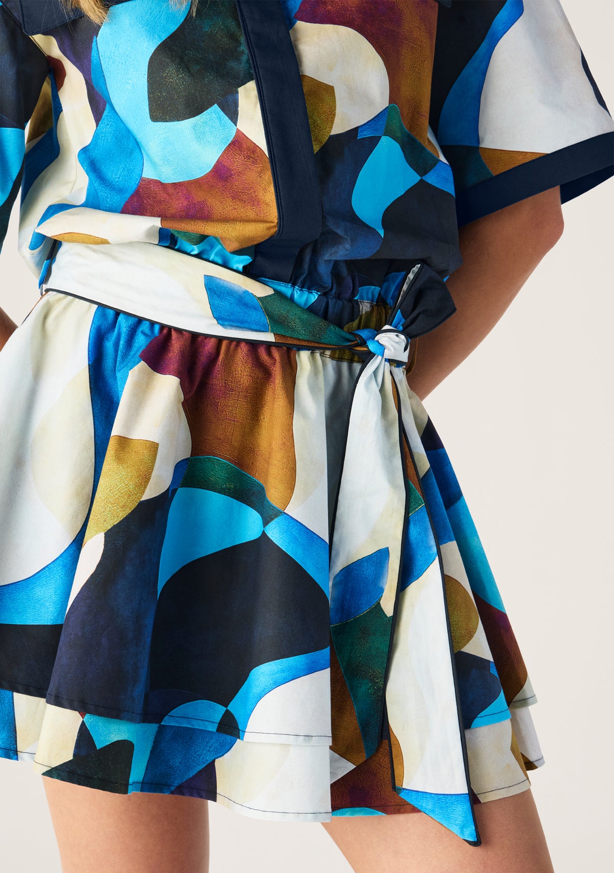 Celestia Print Ruffle Mini Dress