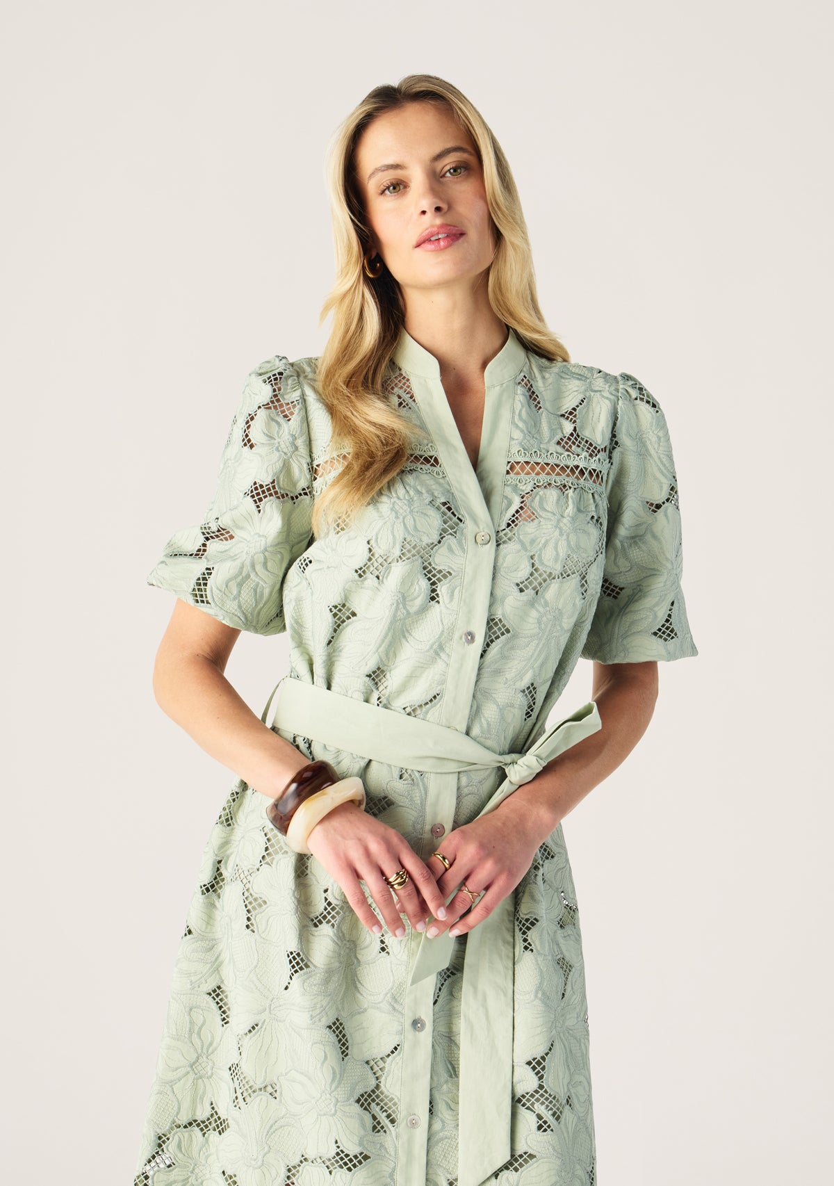 Whisper Embroidery Shirt Dress