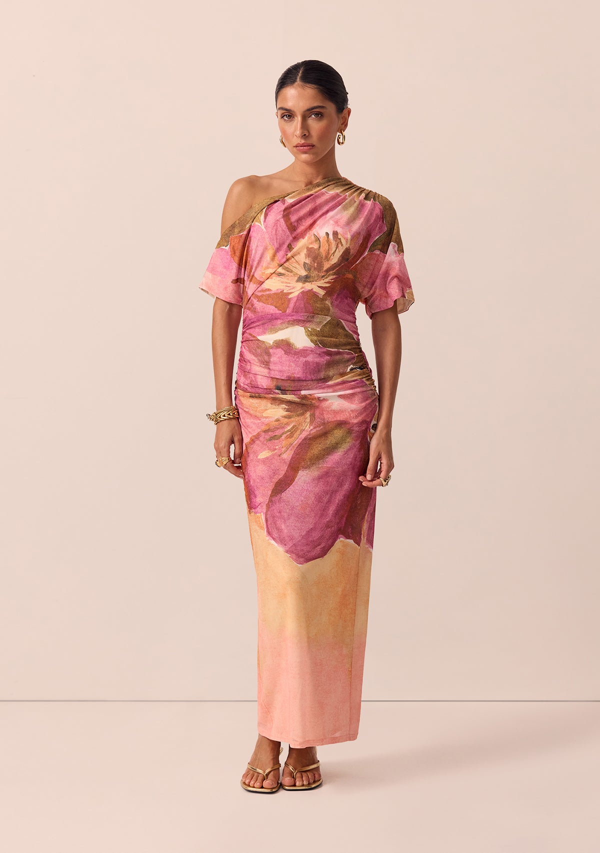 Peach Blossom Mesh Dress