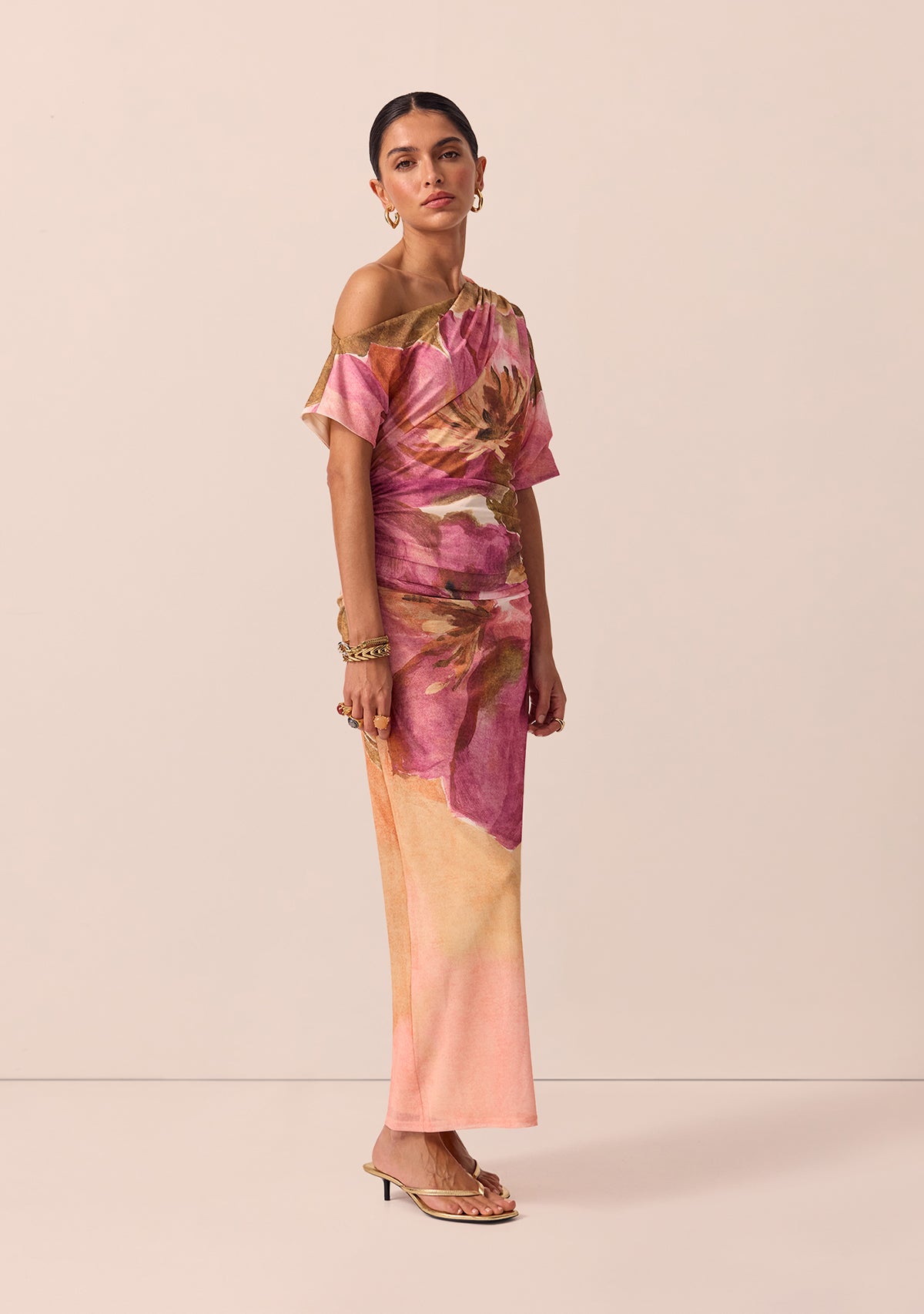 Peach Blossom Mesh Dress