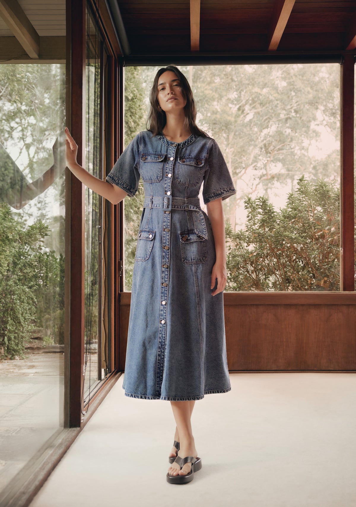 aline denim dress Aveline Hem:Straight Do Not Iron I used to think Kurta Trousers