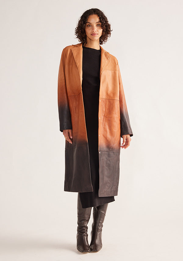 Eloise Ombre Leather Coat