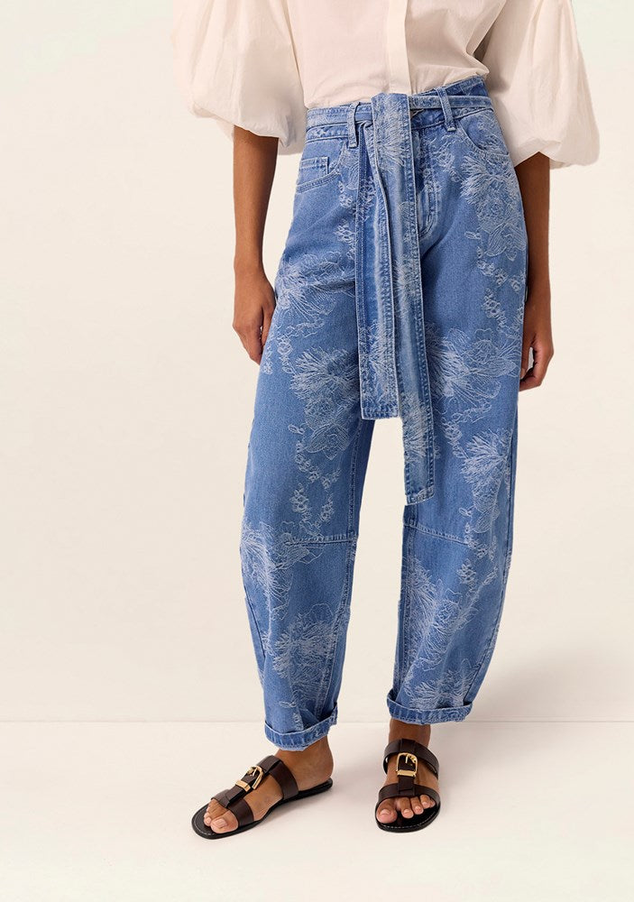 Elodie Denim Barrel Pants