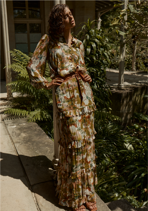 Abstract Botanica Blouse