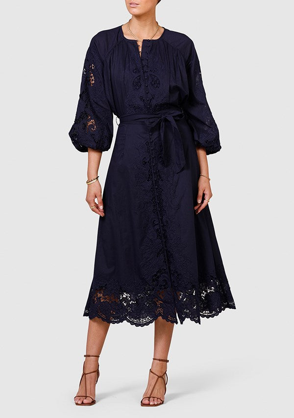 Renaissance Embroidery Midi Dress