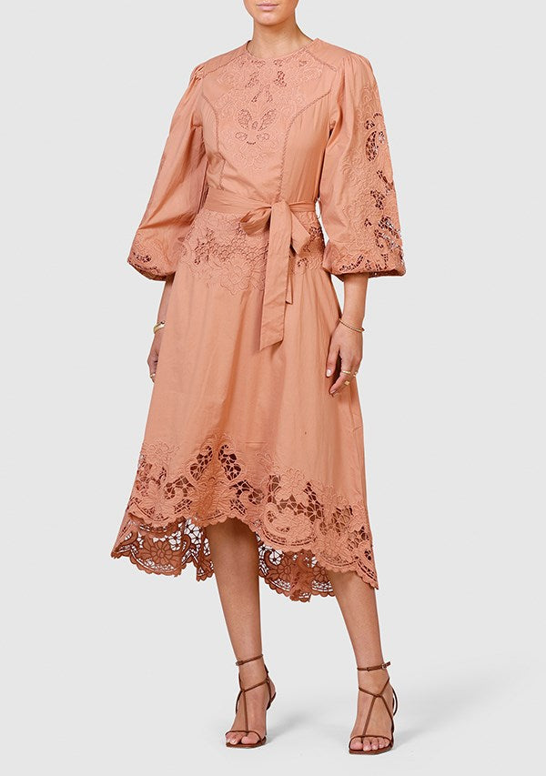 Renaissance Embroidery Midi Dress