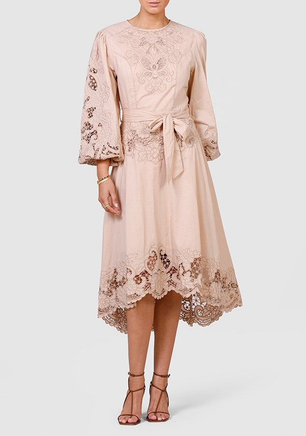 Renaissance Embroidery Midi Dress
