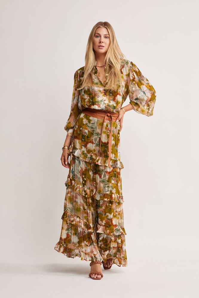 Abstract Botanica Midi Skirt