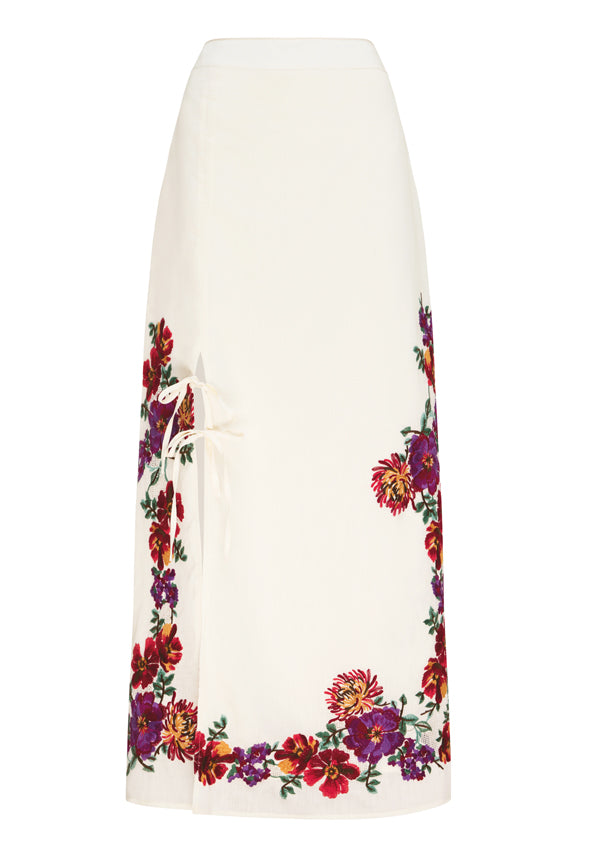 Frida Embroidery Maxi Skirt