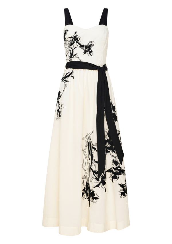 Lis Embroidery Midi Dress