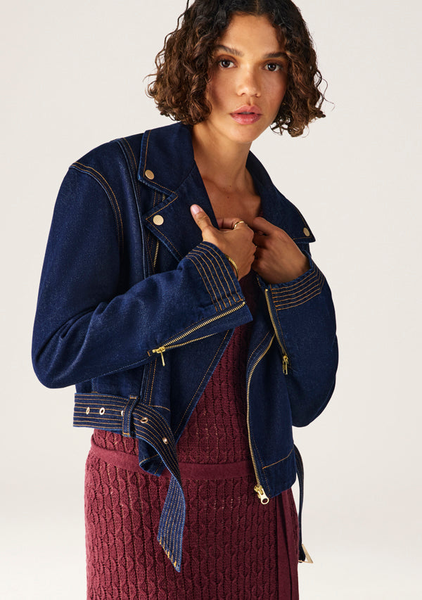 Sia Denim Biker Jacket - Pre Order