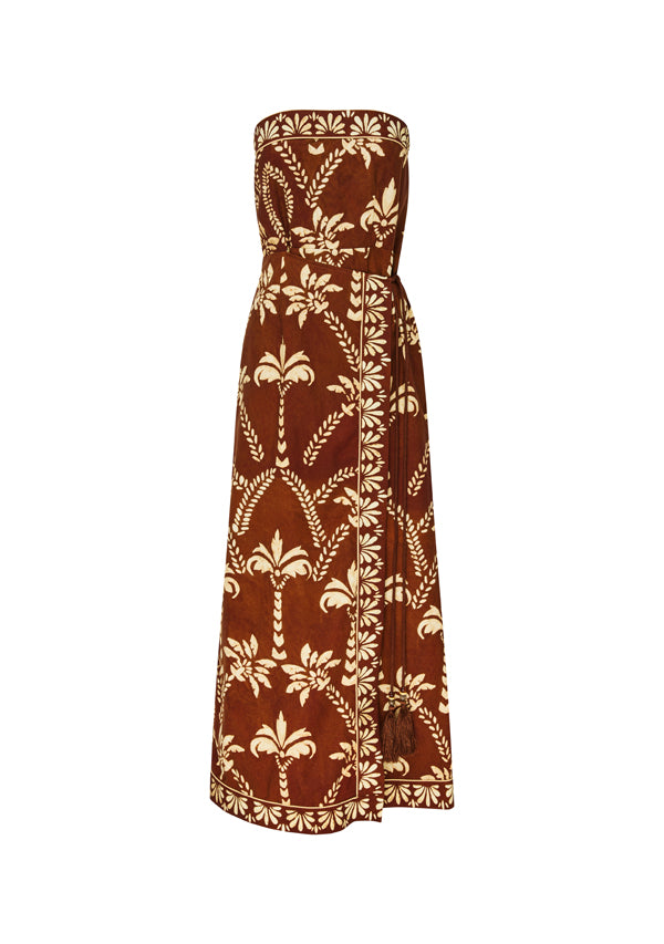 Deia Print Strapless Dress