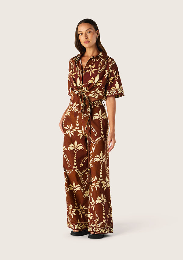 Deia Print Tie Front Shirt