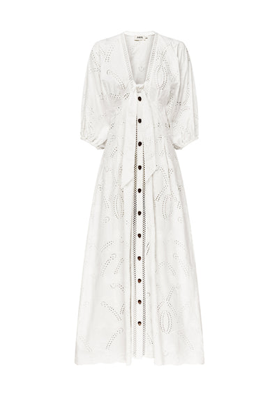 Alicia Midi Dress (Optic White) main image 0