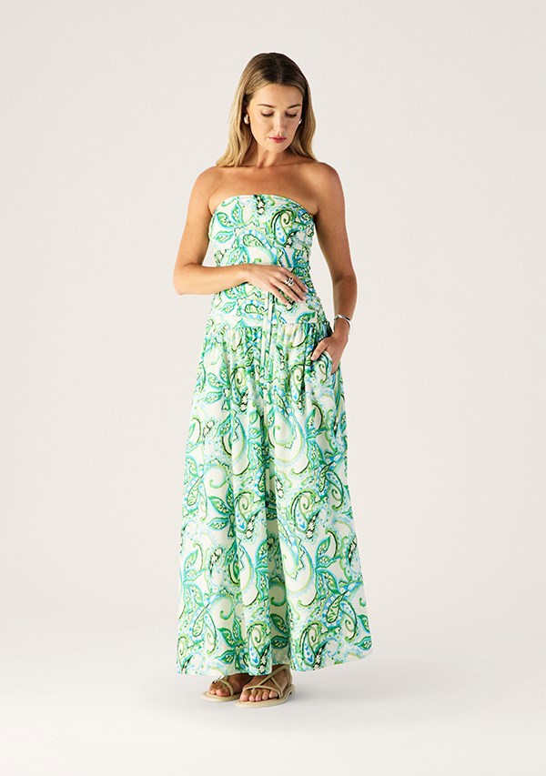 Tara Print Strapless Dress