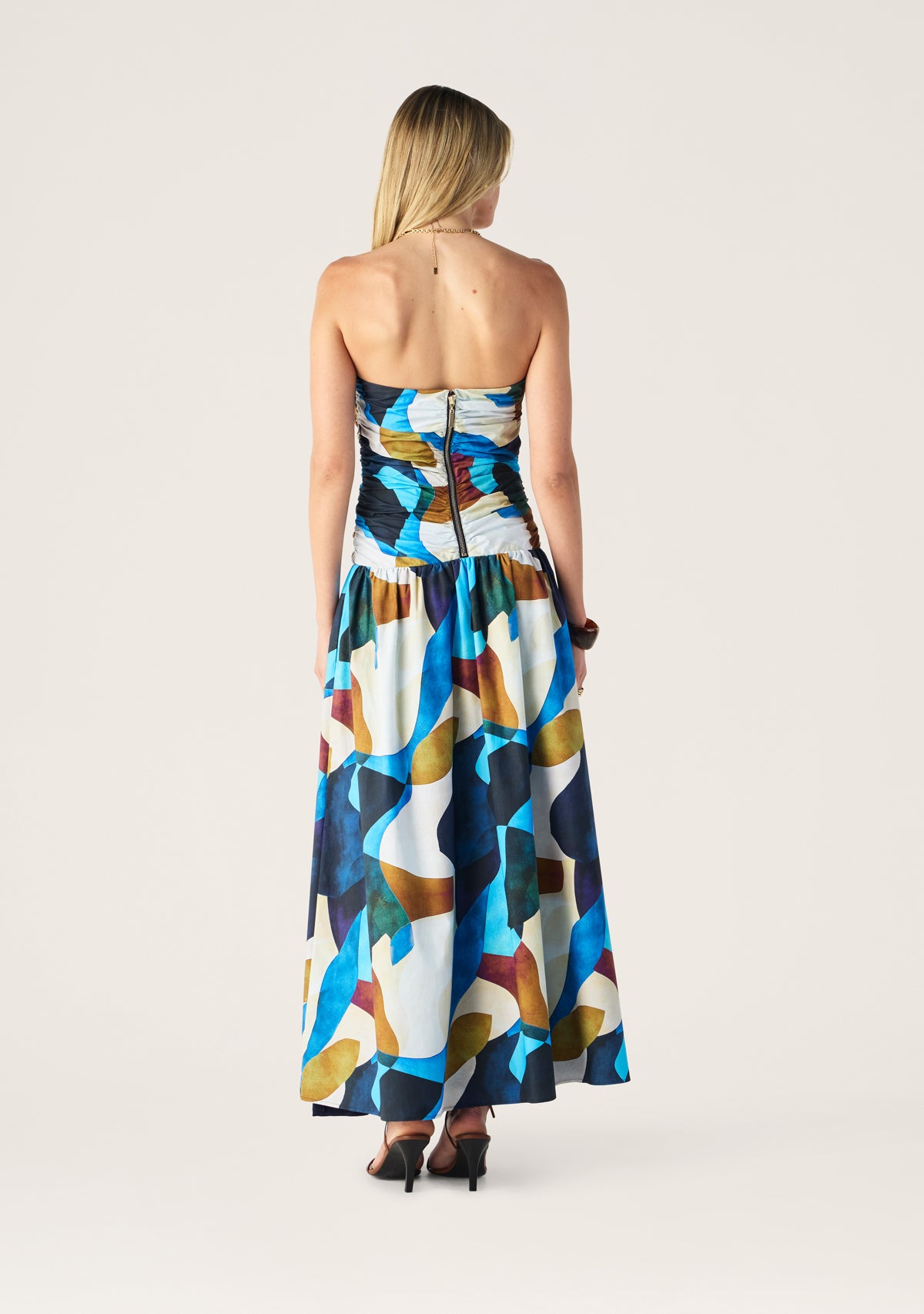 Celestia Print Strapless Dress