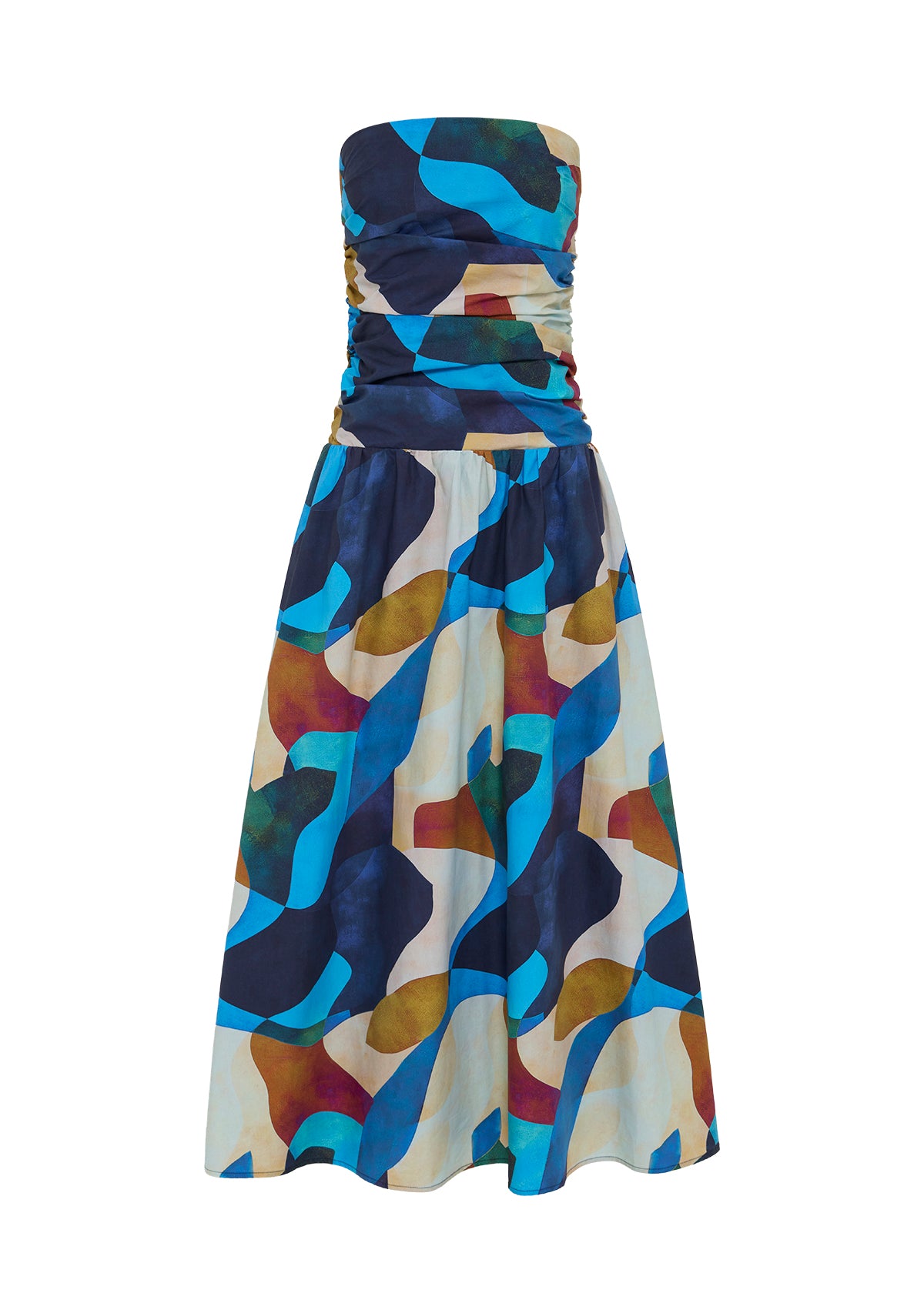Celestia Print Strapless Dress