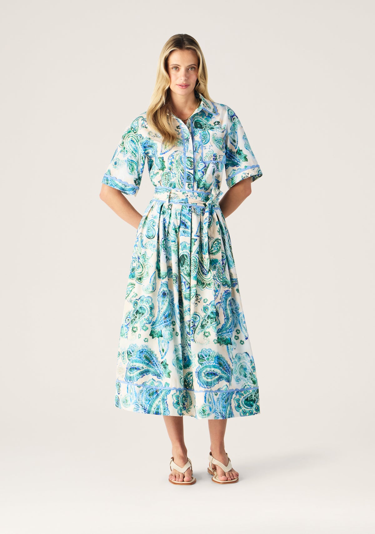 Opaline Print Midi Skirt