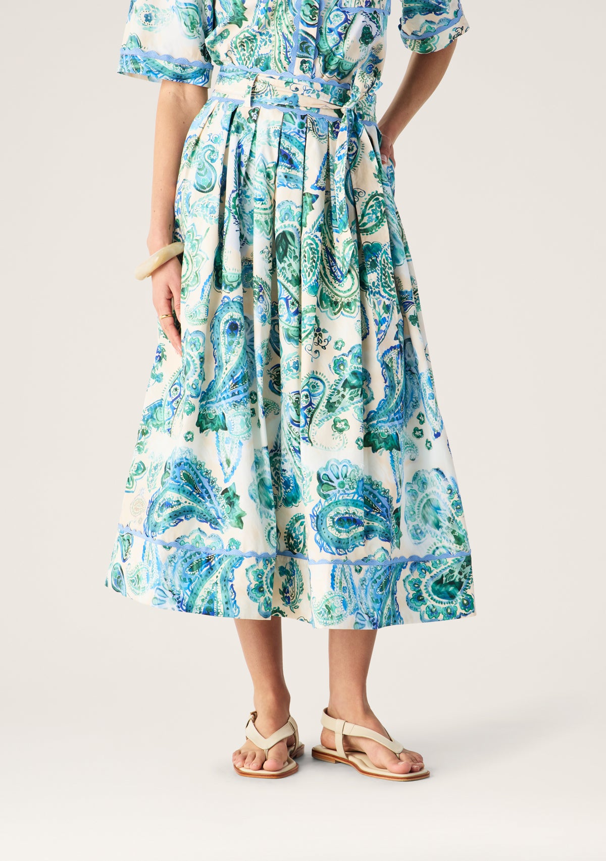 Opaline Print Midi Skirt
