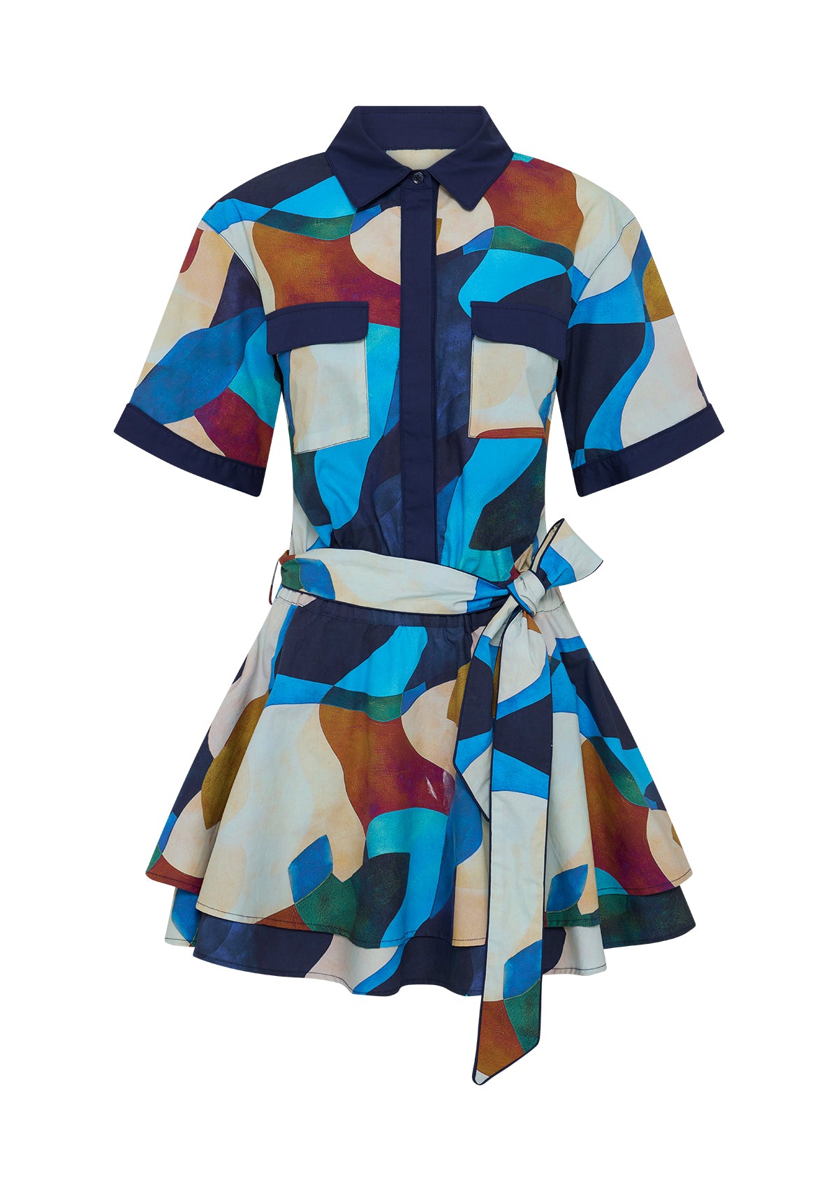 Celestia Print Ruffle Mini Dress