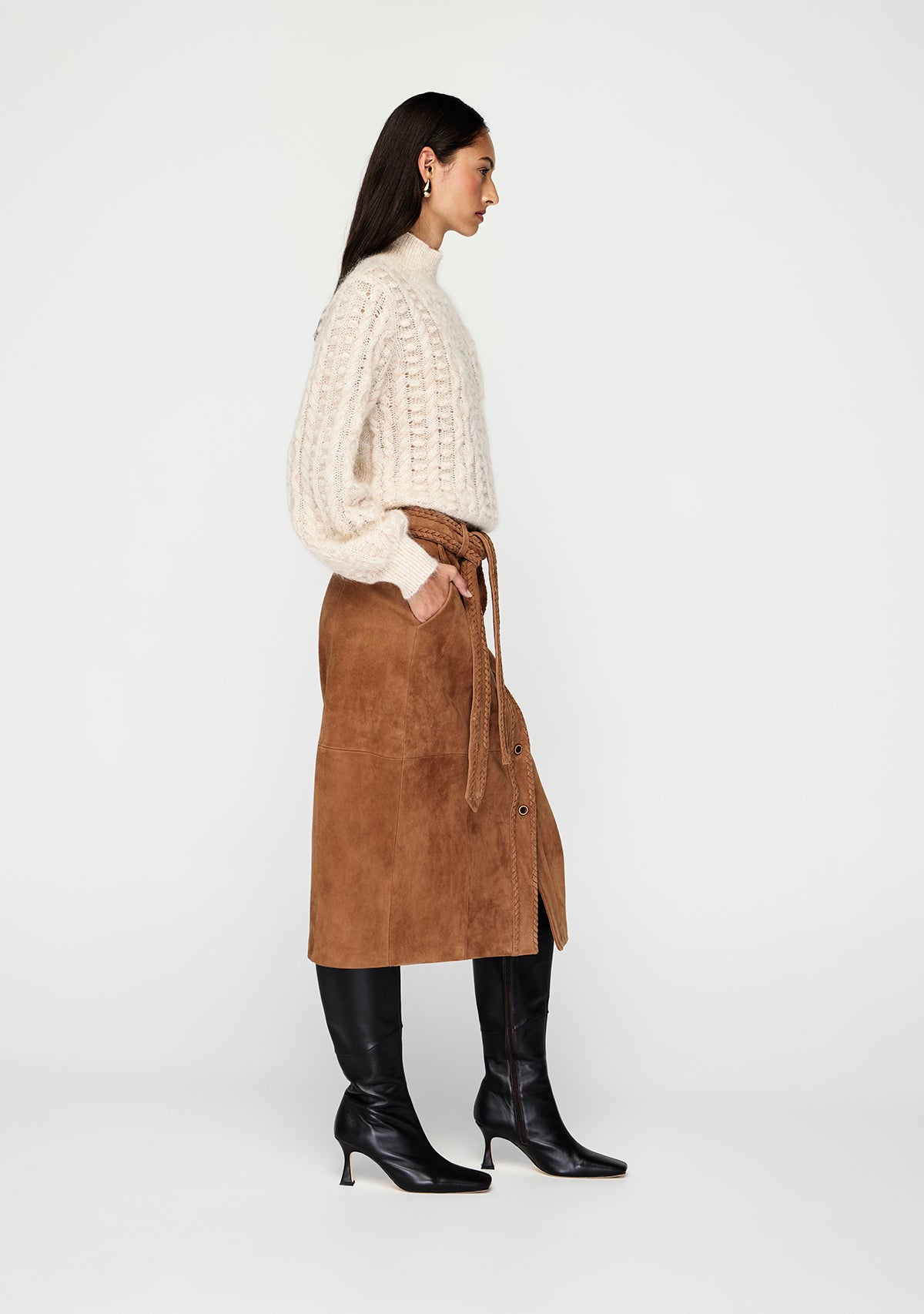 Nola Suede Midi Skirt