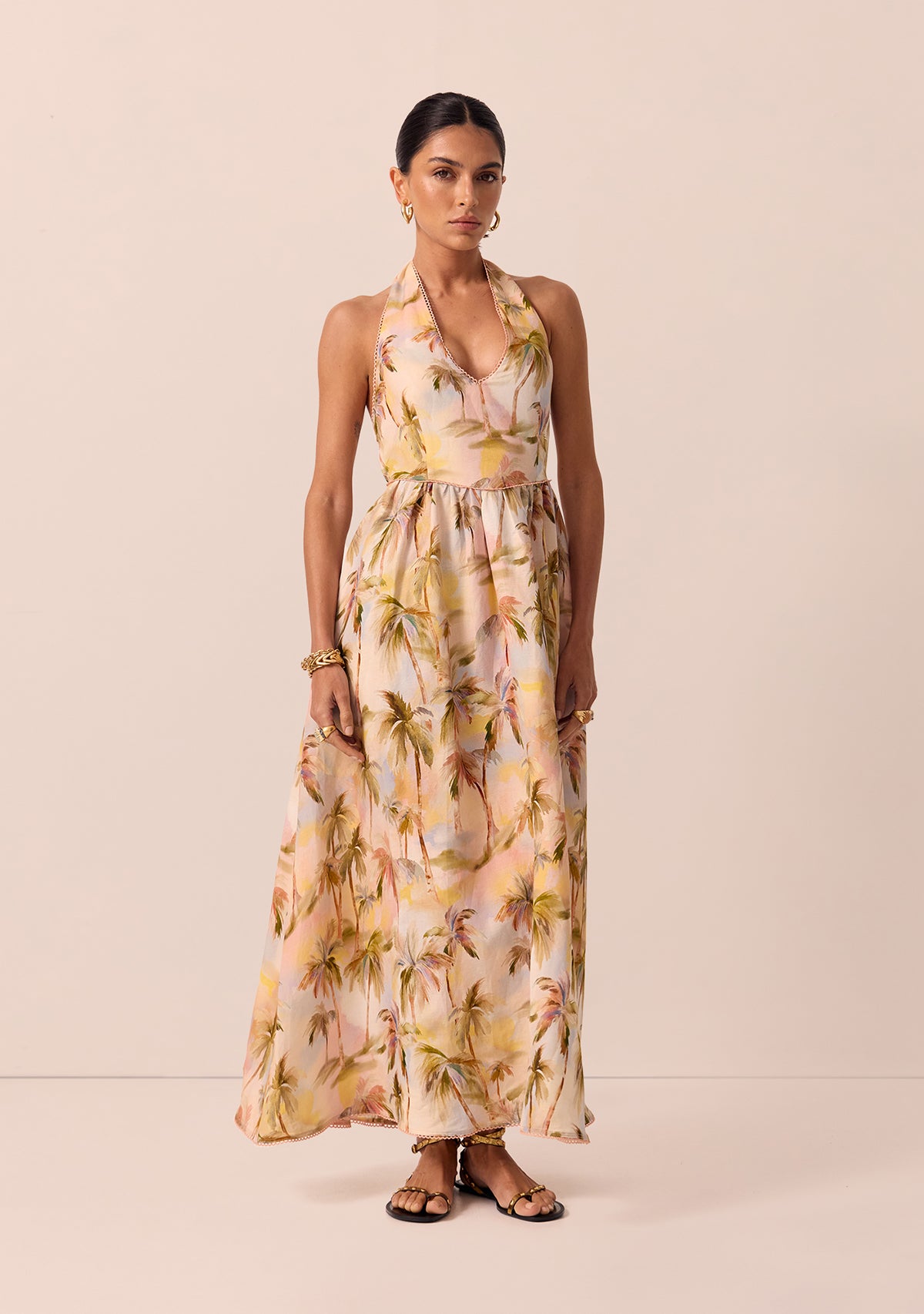 Pink Paradise Halter Neck Dress