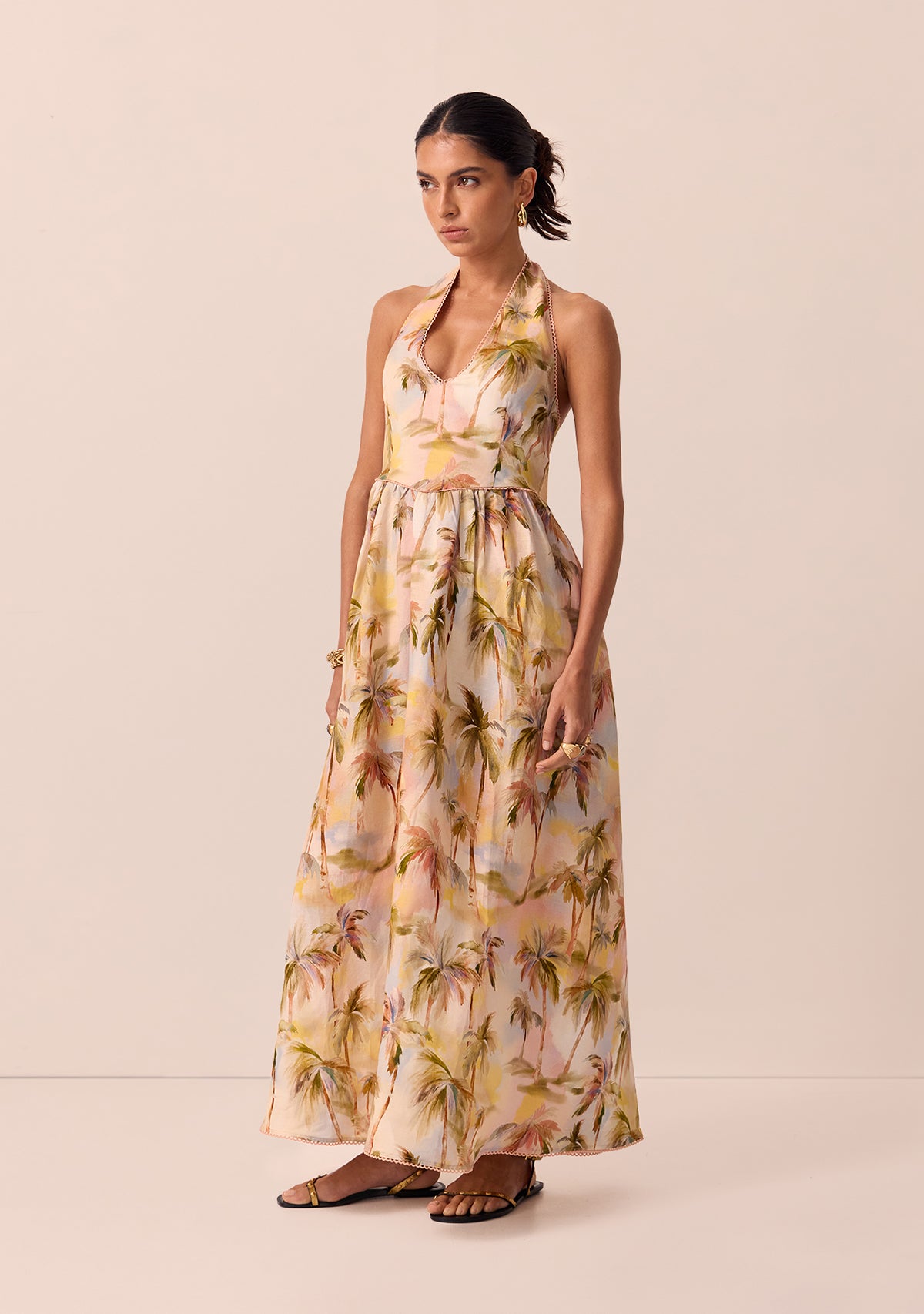 Pink Paradise Halter Neck Dress