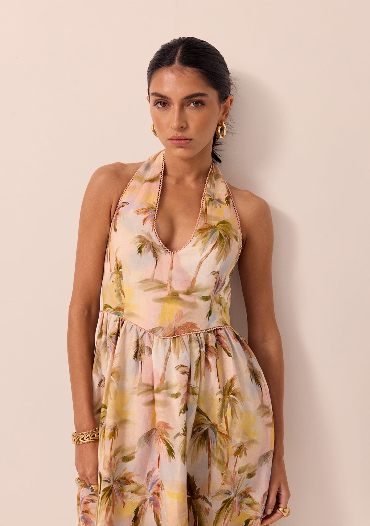 Pink Paradise Halter Neck Dress