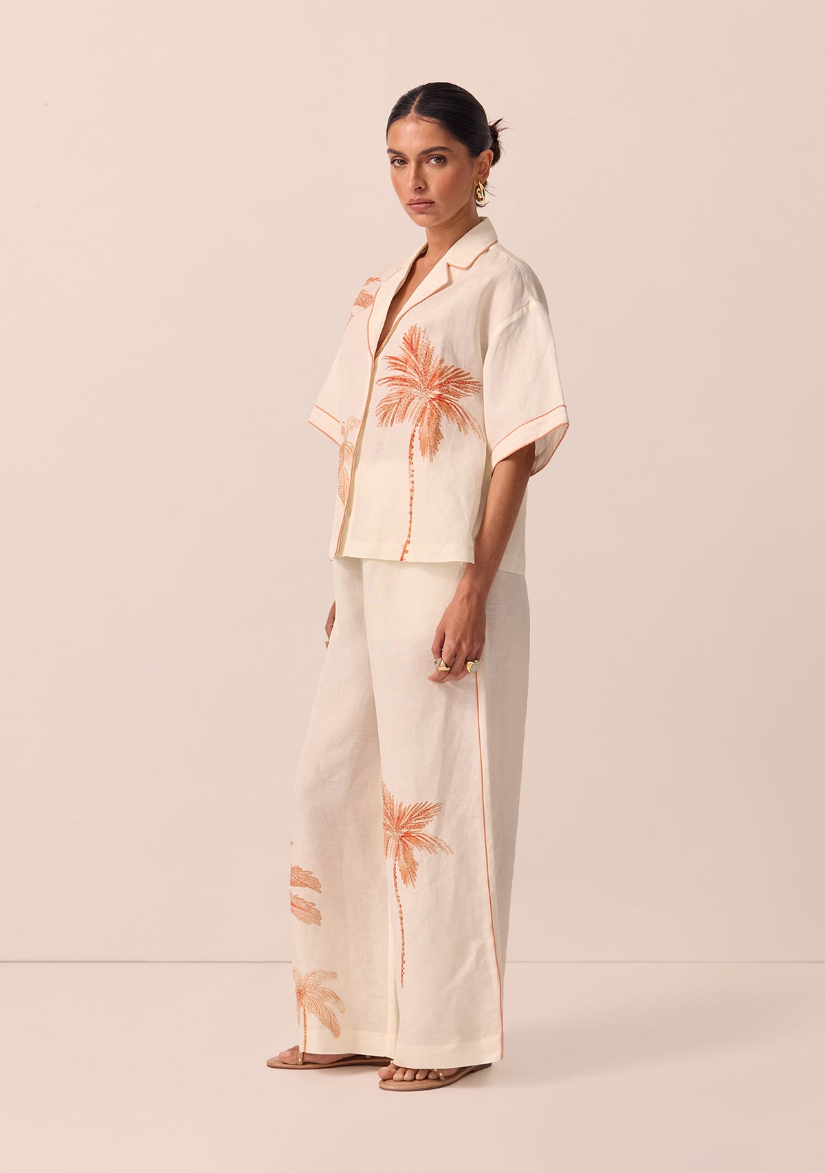Beaded Palm Pants