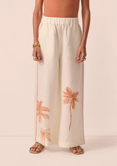 Beaded Palm Pants