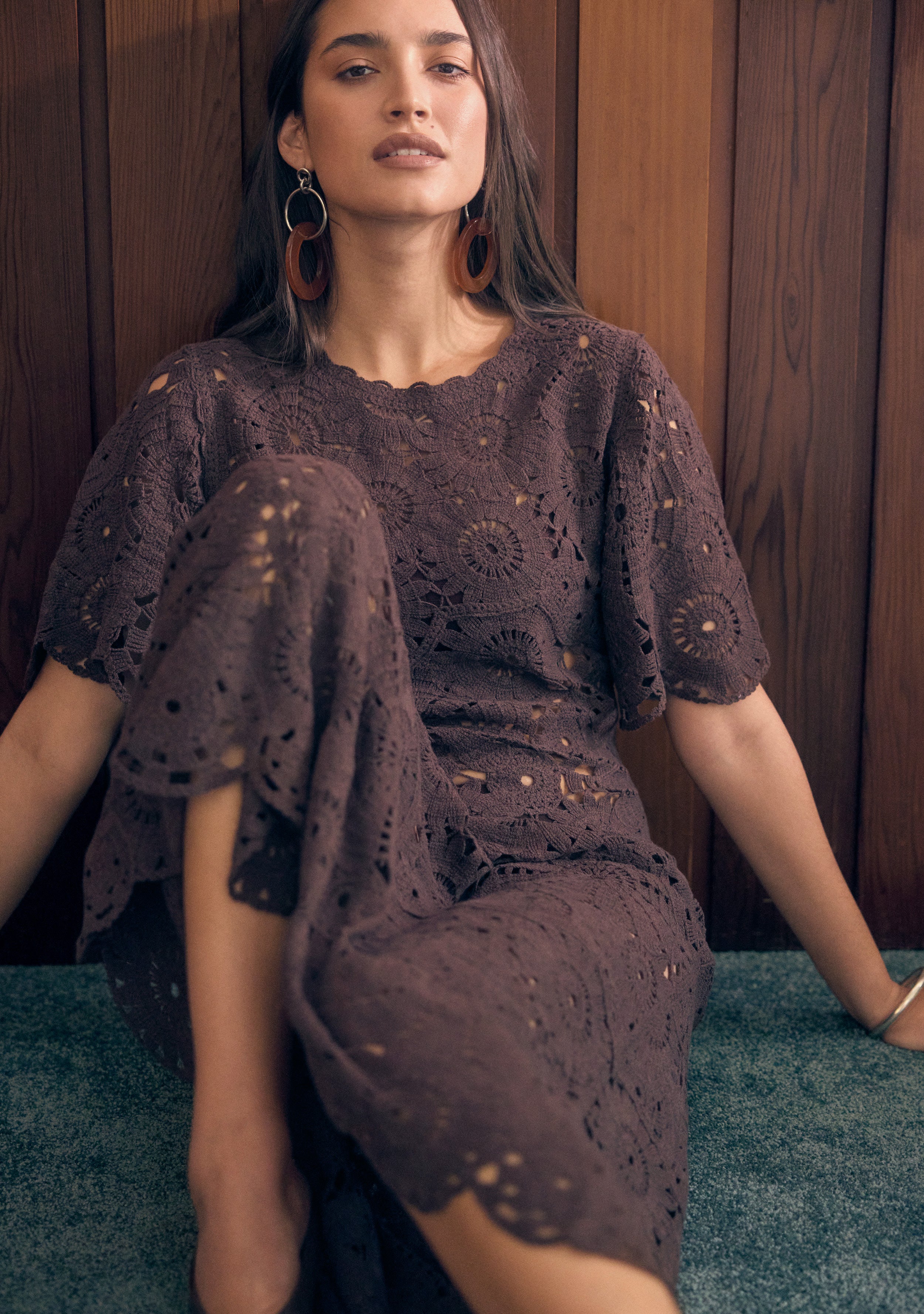 Anouk Crochet Midi Dress