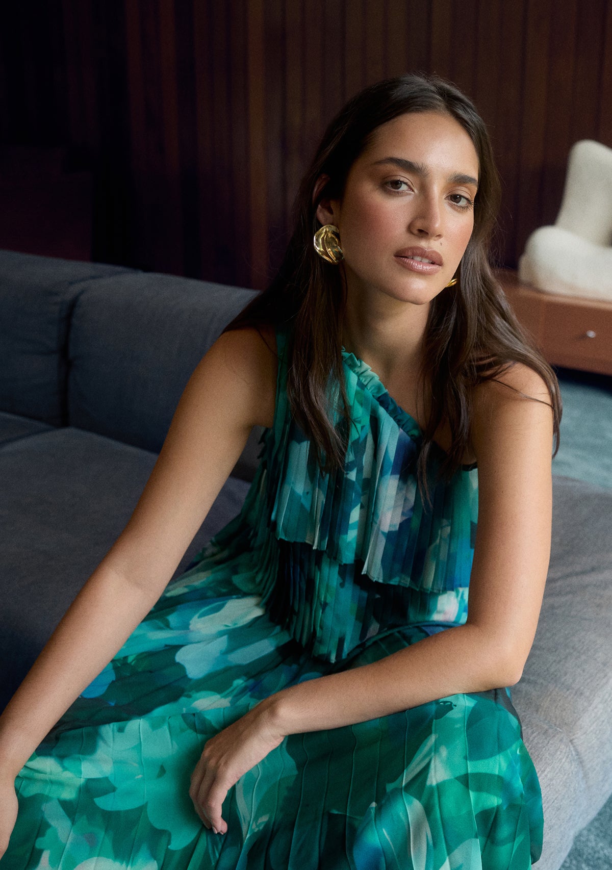 Verdant Print One Shoulder