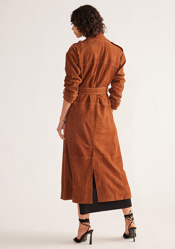 Natalie Suede Trench