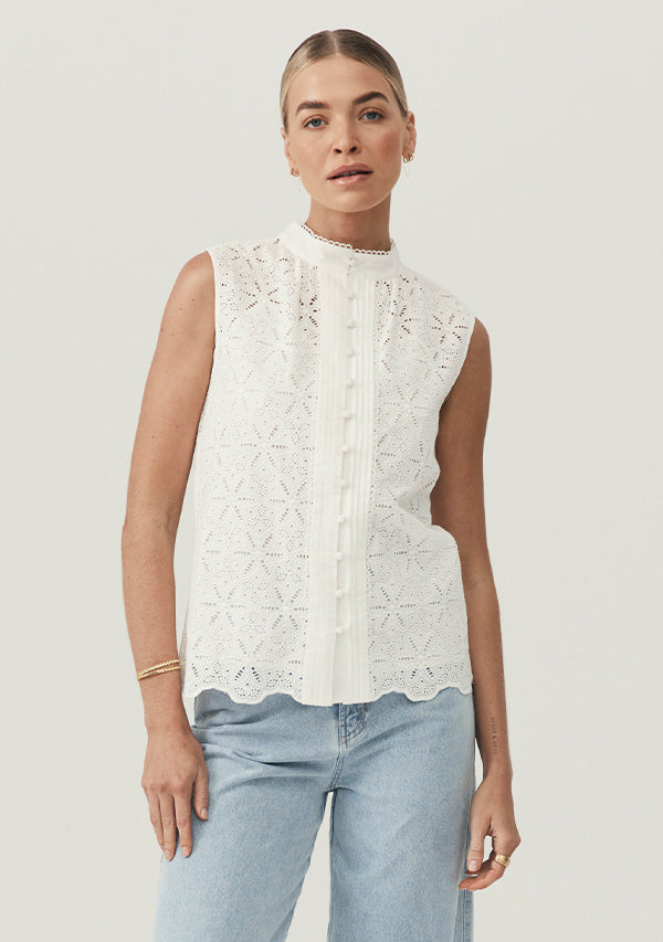 Sara Lace Sleeveless Blouse