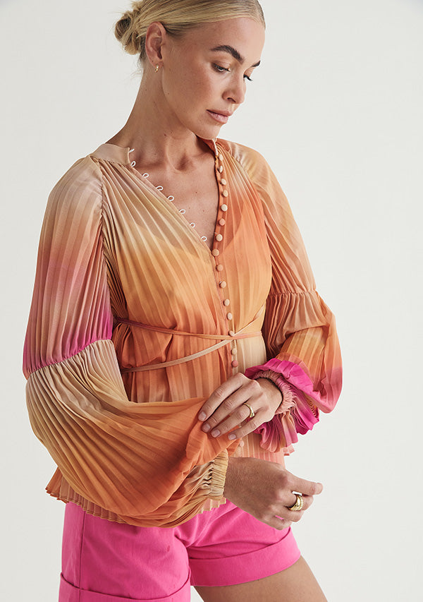 Zephyr Pleated Blouse