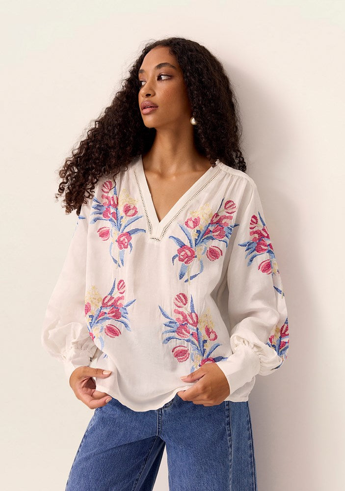 Tulip Embroidery Blouse