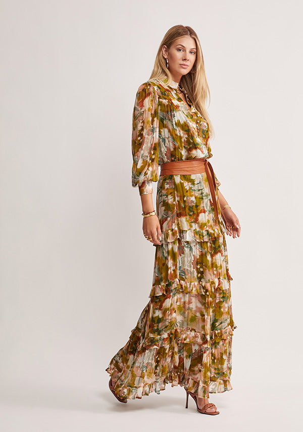 Abstract Botanica Midi Skirt