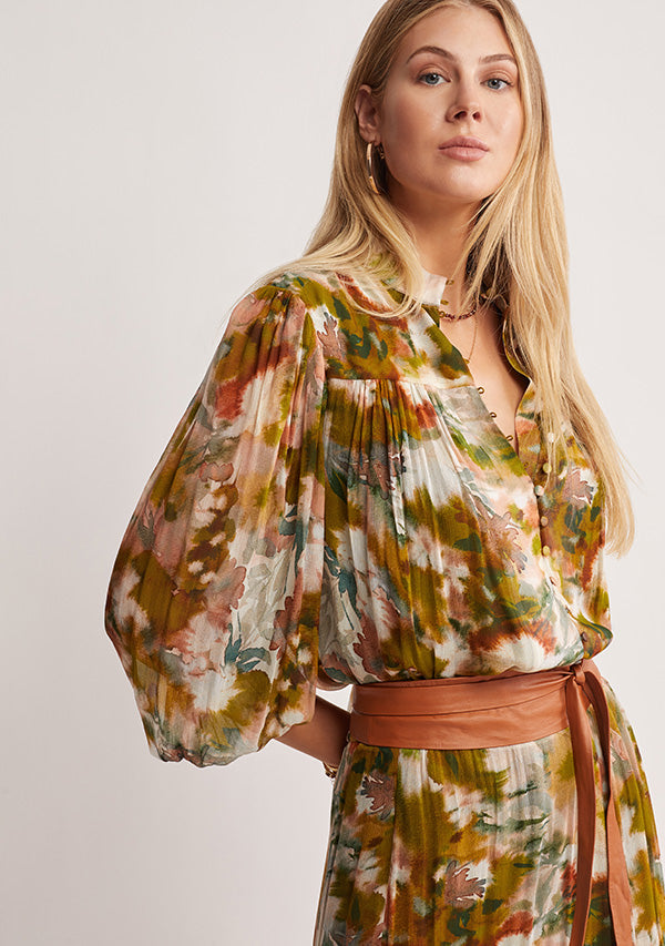 Abstract Botanica Blouse